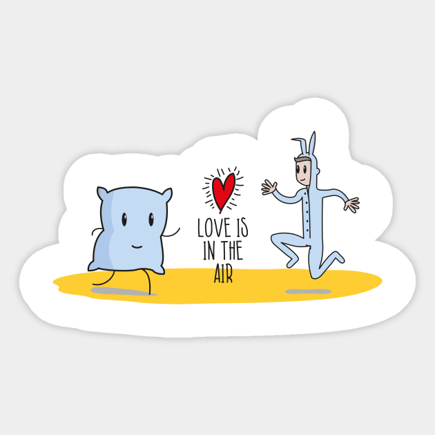 Love Is In The Air Heart Nap Bed Pillow Sleep Lover Sticker by udesign